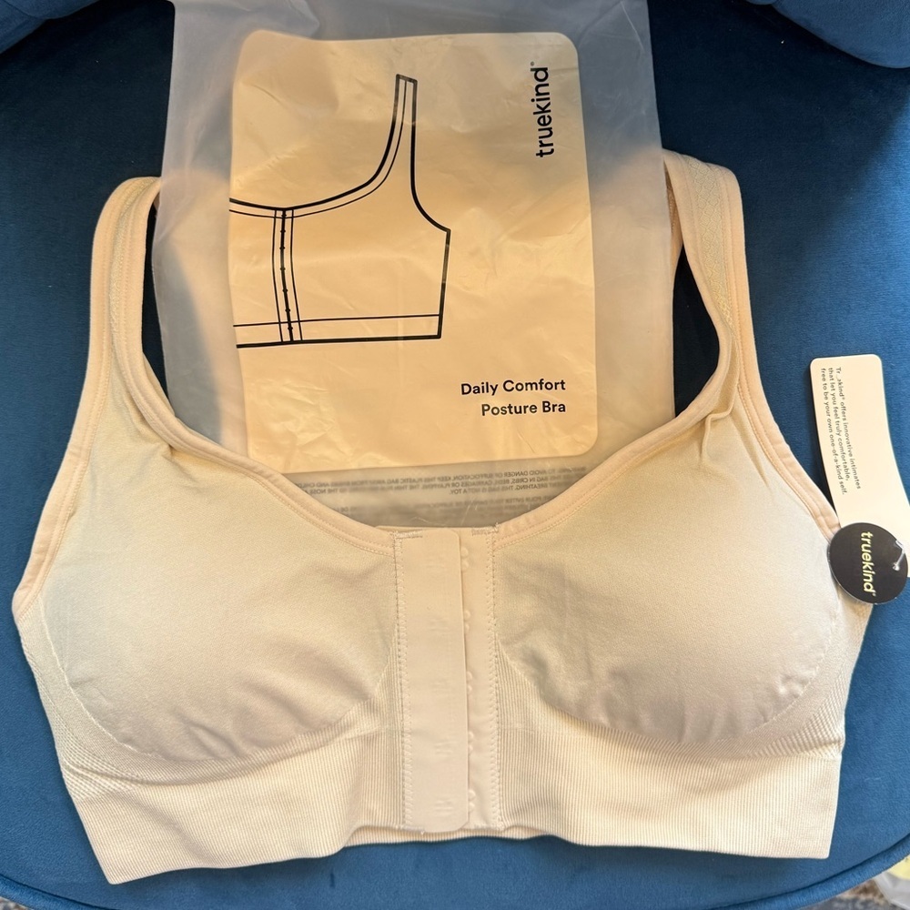 Truekind Daily Comfort Posture Bra Front Closure Wireless Chai NWT